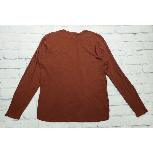 Hurley MENS SIZE M Brown Thermal Waffle Long Sleeve Embroidered Logo Shirt - Picture 10 of 11